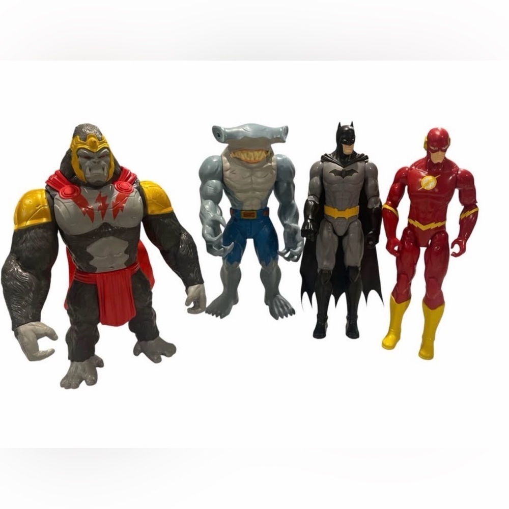 DC Comics, Batman, The Flash vs. Gorilla Grodd & King Shark 4-Pack, 12" Figures